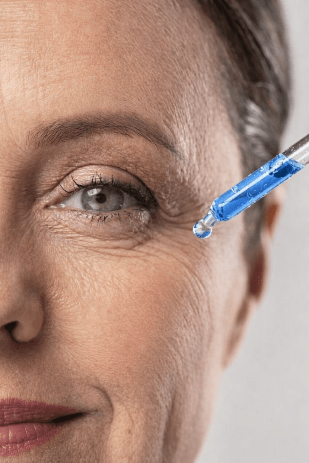 Serum application close-up